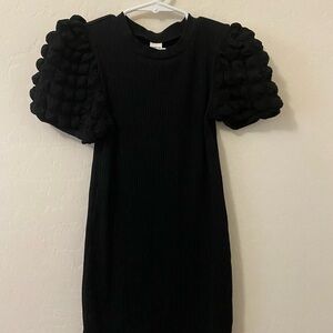 SHEIN Black Ruffled Puff Sleeve dress